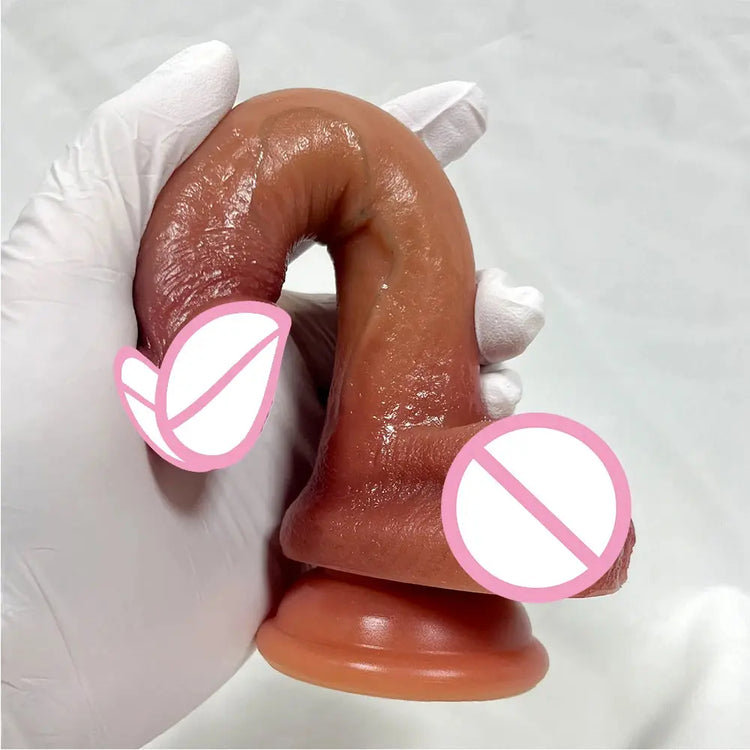 Realistic 7.5-inch silicone dildo by SHOPEZRA L.L.C., showcasing detailed texture and lifelike design.
