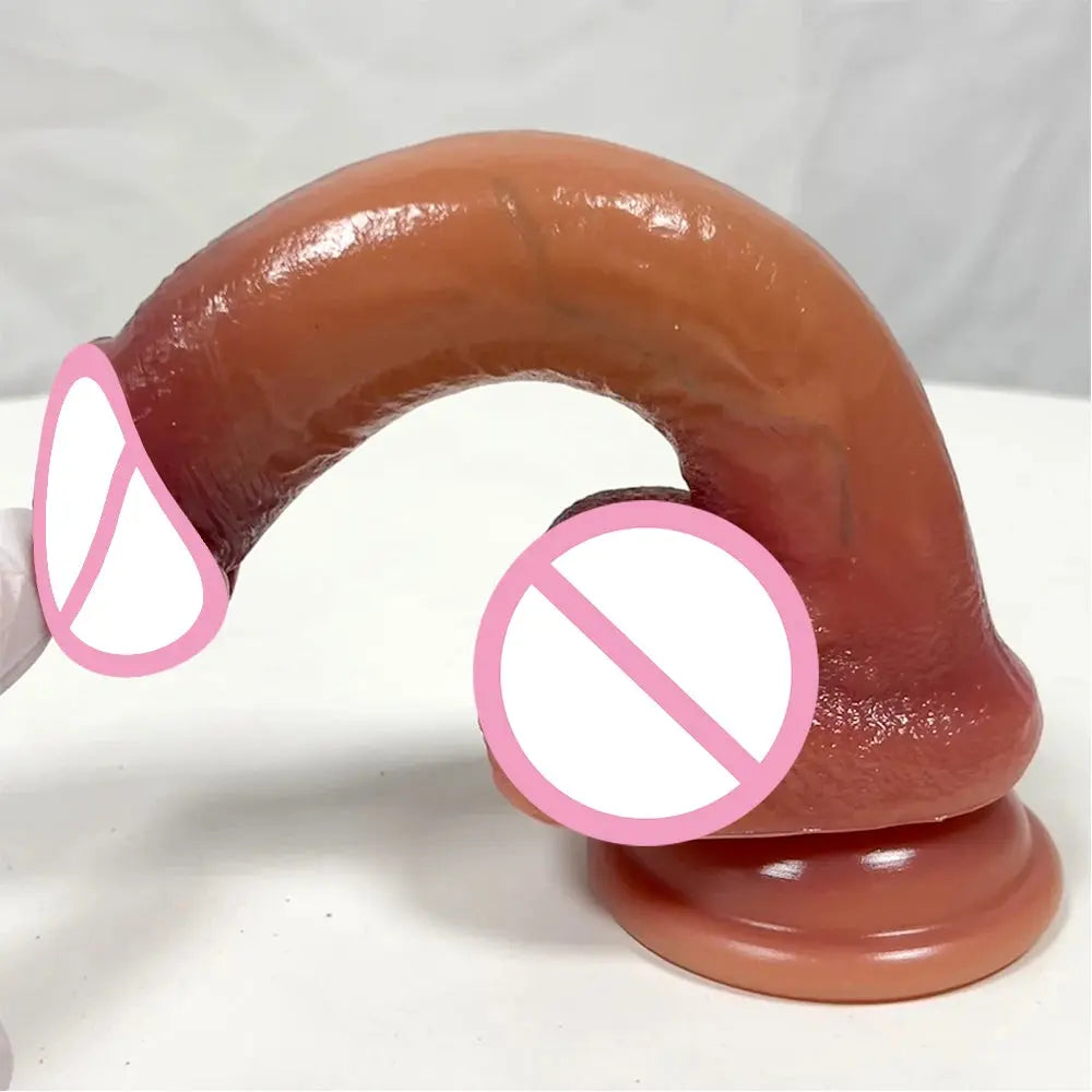 Realistic 7.5-inch silicone dildo from SHOPEZRA L.L.C., detailed design and smooth texture, suitable for adult use.