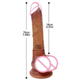 Realistic 7.5-inch silicone dildo from SHOPEZRA L.L.C., showing detailed texture and smooth surface for intimate pleasure.