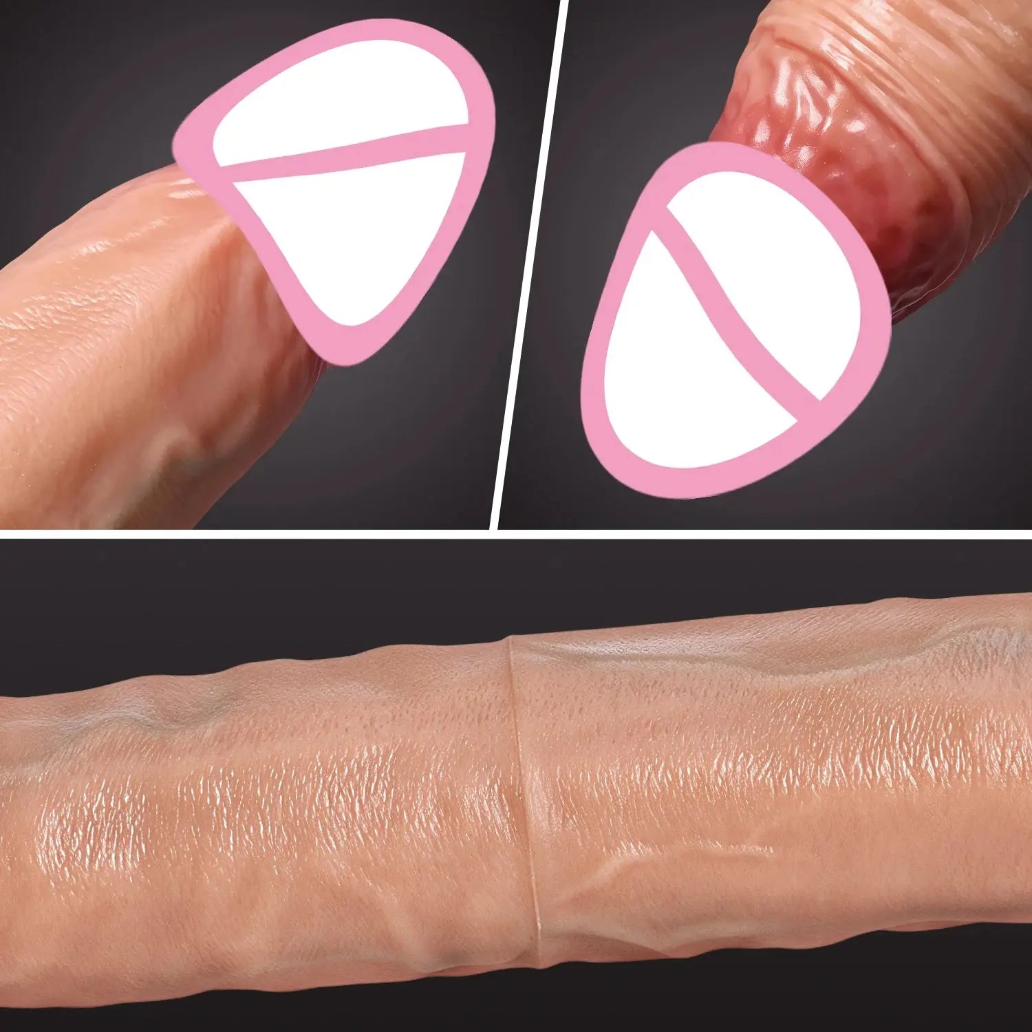 Flexible double-ended dildo for women by SHOPEZRA L.L.C., realistic, waterproof adult toy suitable for vaginal and anal stimulation.