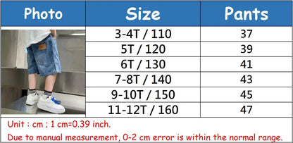 New Boys Summer Fashion Denim Shorts Kids Casual Loose Thin Knee-Length Trousers 3-12 Years Teenager Outdoor Five-point Pants by Dropshipman