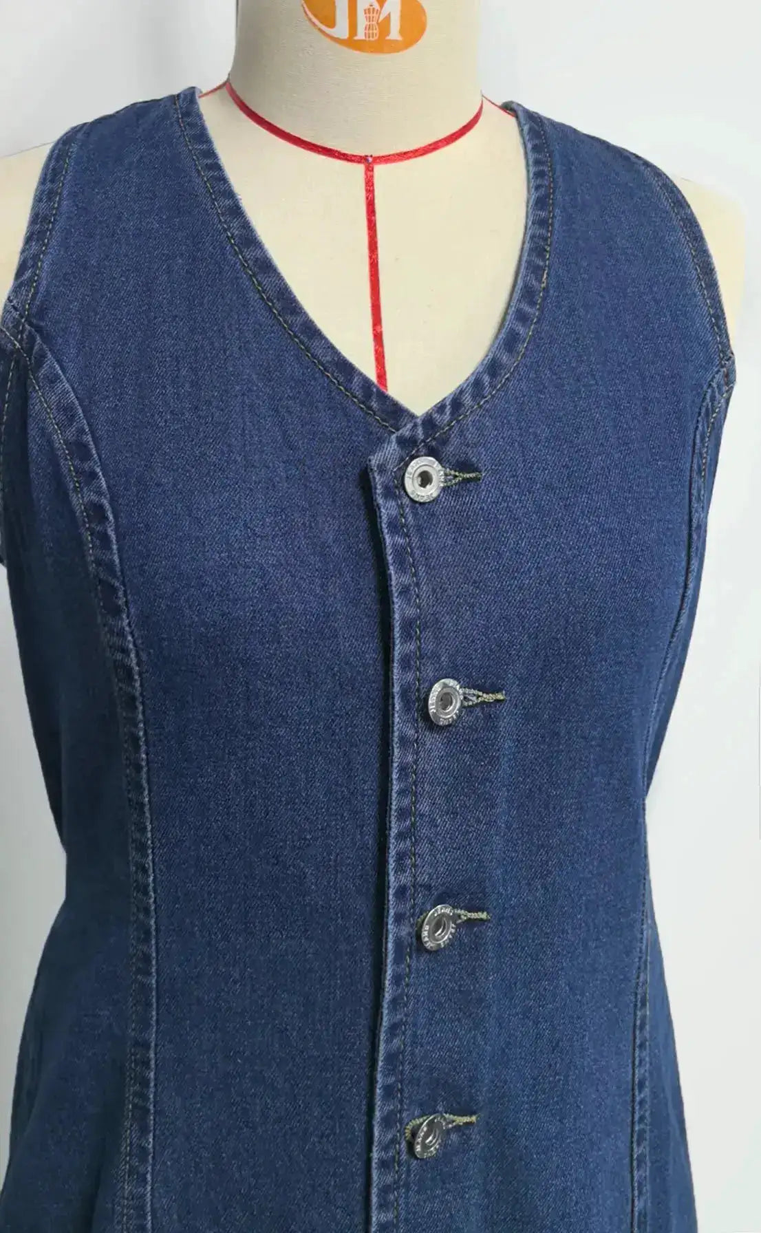 Denim Dress Women Mid Length Dresses Vest Vestidos Y2k Streetwear Elegant Splice Party Night Work V Neck Sleeveless Tight Waist by Dropshipman