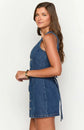 Denim Dress Women Mid Length Dresses Vest Vestidos Y2k Streetwear Elegant Splice Party Night Work V Neck Sleeveless Tight Waist SHOPEZRA L.L.C.