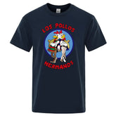 LOS POLLOS Hermanos Funny Printed T-Shirt Men Fashion Casual Short Sleeves Summer Cotton Breathable Tshirt Chicken Brothers Tee SHOPEZRA L.L.C.