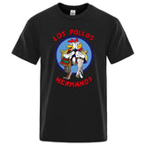 LOS POLLOS Hermanos Funny Printed T-Shirt Men Fashion Casual Short Sleeves Summer Cotton Breathable Tshirt Chicken Brothers Tee SHOPEZRA L.L.C.