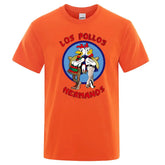 LOS POLLOS Hermanos Funny Printed T-Shirt Men Fashion Casual Short Sleeves Summer Cotton Breathable Tshirt Chicken Brothers Tee SHOPEZRA L.L.C.