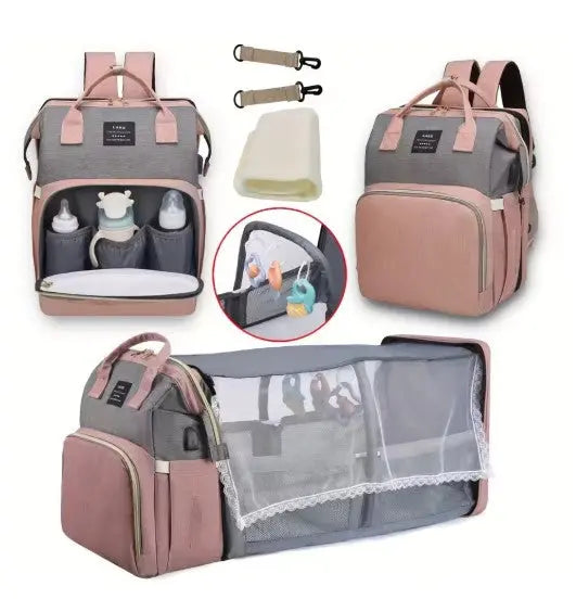 Dark blue large-capacity mommy bag by SHOPEZRA L.L.C., spacious design with multiple compartments for parenting essentials.