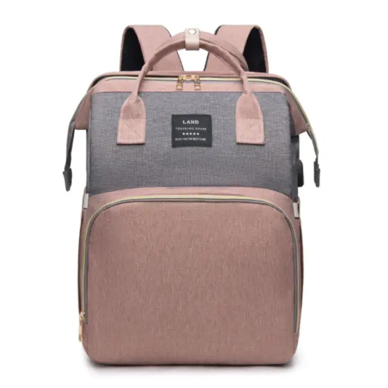 Dark blue large-capacity mommy bag by SHOPEZRA L.L.C. with multiple compartments and adjustable straps for easy organization.