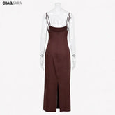 High Quality 2026 Summer New Women Fashion Linen Strap Midi Holiday Dress Casual Solid Zipper Slim Elegance Party Dresses Ladies SHOPEZRA L.L.C.