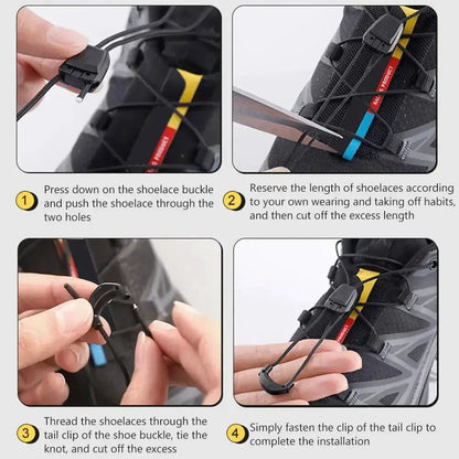 1Pair Without Ties Quick Lace Kit Round Tennis Creative No Tie Shoelaces Running Sneakers Shoelaces for Salomon Shoe Accessories by Dropshipman