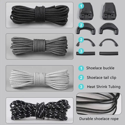 1Pair Without Ties Quick Lace Kit Round Tennis Creative No Tie Shoelaces Running Sneakers Shoelaces for Salomon Shoe Accessories by Dropshipman