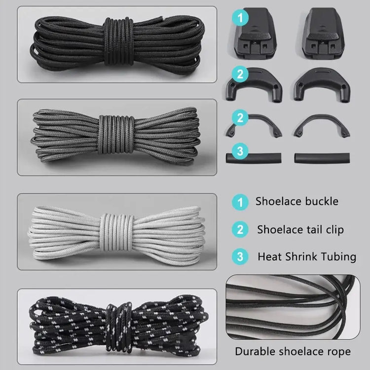 1Pair Without Ties Quick Lace Kit Round Tennis Creative No Tie Shoelaces Running Sneakers Shoelaces for Salomon Shoe Accessories SHOPEZRA L.L.C.