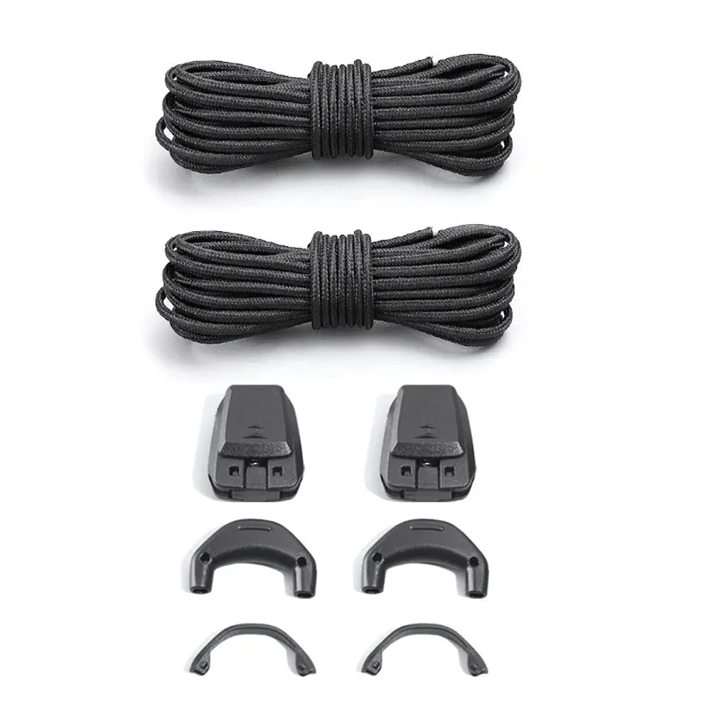 Dark grey quick lace kit with round no-tie shoelaces for Salomon running sneakers, 120cm, designed for easy, secure fastening.