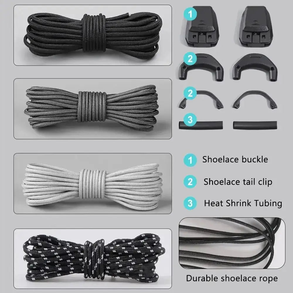 1Pair Without Ties Quick Lace Kit Round Tennis Creative No Tie Shoelaces Running Sneakers Shoelaces for Salomon Shoe Accessories by Dropshipman