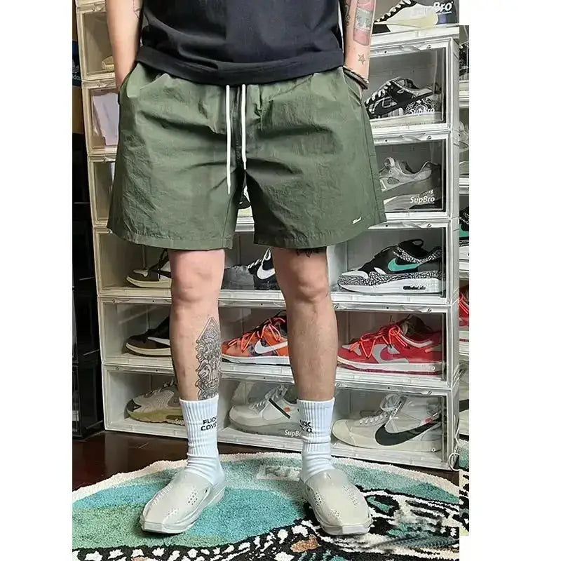 JJJJOUND joint nylon solid color classic quick-drying shorts drawstring loose sports beach pants men and women couple trend by Dropshipman