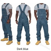Mens Jeans 2024 Overalls Men Pockets Casual Loose Long Denim Pants Slim Splice Straight Rompers Autumn Plus Size Long Jeans Men SHOPEZRA L.L.C.