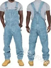 Mens Jeans 2024 Overalls Men Pockets Casual Loose Long Denim Pants Slim Splice Straight Rompers Autumn Plus Size Long Jeans Men SHOPEZRA L.L.C.