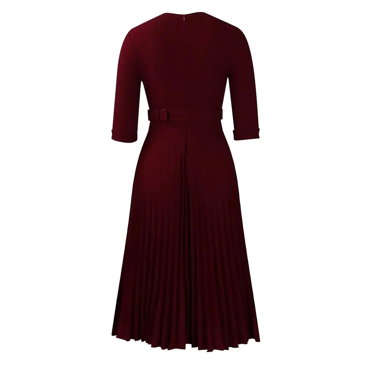 Elegant Office Ladies Dresses 2024 Autumn Fall Notched Collar Half Sleeve Belt Waisted Mid Calf Female Birthday Party Dress Midi by Dropshipman