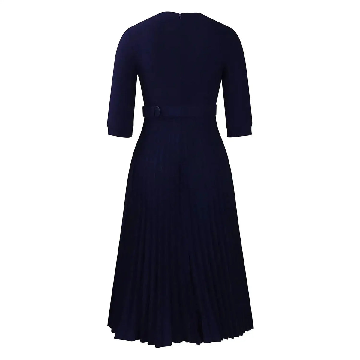 Elegant Office Ladies Dresses 2024 Autumn Fall Notched Collar Half Sleeve Belt Waisted Mid Calf Female Birthday Party Dress Midi by Dropshipman