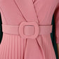 Elegant Office Ladies Dresses 2024 Autumn Fall Notched Collar Half Sleeve Belt Waisted Mid Calf Female Birthday Party Dress Midi SHOPEZRA L.L.C.