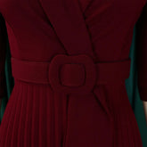 Elegant Office Ladies Dresses 2024 Autumn Fall Notched Collar Half Sleeve Belt Waisted Mid Calf Female Birthday Party Dress Midi SHOPEZRA L.L.C.