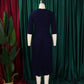 Elegant Office Ladies Dresses 2024 Autumn Fall Notched Collar Half Sleeve Belt Waisted Mid Calf Female Birthday Party Dress Midi SHOPEZRA L.L.C.