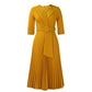 Elegant Office Ladies Dresses 2024 Autumn Fall Notched Collar Half Sleeve Belt Waisted Mid Calf Female Birthday Party Dress Midi SHOPEZRA L.L.C.