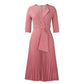 Elegant Office Ladies Dresses 2024 Autumn Fall Notched Collar Half Sleeve Belt Waisted Mid Calf Female Birthday Party Dress Midi SHOPEZRA L.L.C.