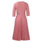 Elegant Office Ladies Dresses 2024 Autumn Fall Notched Collar Half Sleeve Belt Waisted Mid Calf Female Birthday Party Dress Midi SHOPEZRA L.L.C.