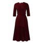 Elegant Office Ladies Dresses 2024 Autumn Fall Notched Collar Half Sleeve Belt Waisted Mid Calf Female Birthday Party Dress Midi SHOPEZRA L.L.C.