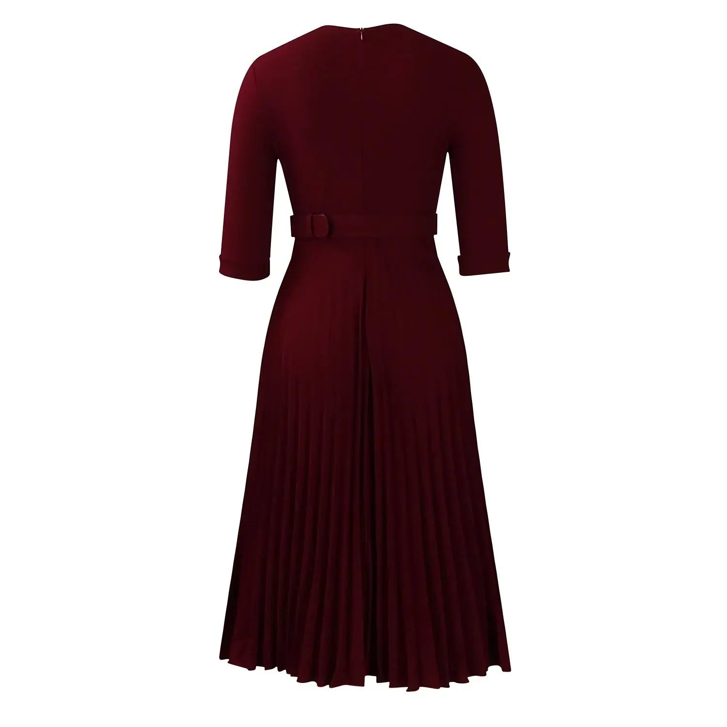 Elegant Office Ladies Dresses 2024 Autumn Fall Notched Collar Half Sleeve Belt Waisted Mid Calf Female Birthday Party Dress Midi SHOPEZRA L.L.C.