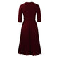 Elegant Office Ladies Dresses 2024 Autumn Fall Notched Collar Half Sleeve Belt Waisted Mid Calf Female Birthday Party Dress Midi SHOPEZRA L.L.C.