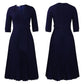 Elegant Office Ladies Dresses 2024 Autumn Fall Notched Collar Half Sleeve Belt Waisted Mid Calf Female Birthday Party Dress Midi SHOPEZRA L.L.C.