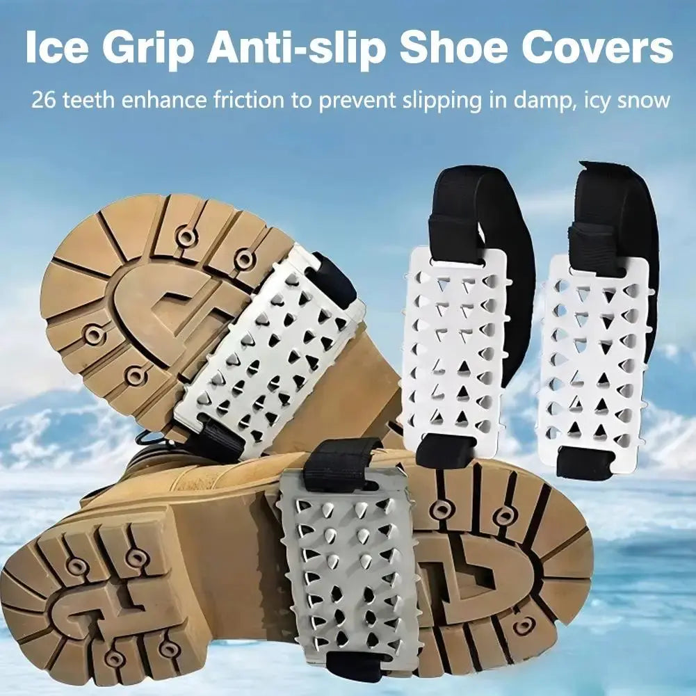 Pair of adjustable stainless steel snow claw ice grippers for winter climbing, walking, and driving by SHOPEZRA L.L.C.