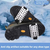 1 Pair Adjustable Stainless Steel Snow Claw Ice Grippers With System - Heavy-Duty Winter Climbing, Walking, Driving Grips Tool SHOPEZRA L.L.C.