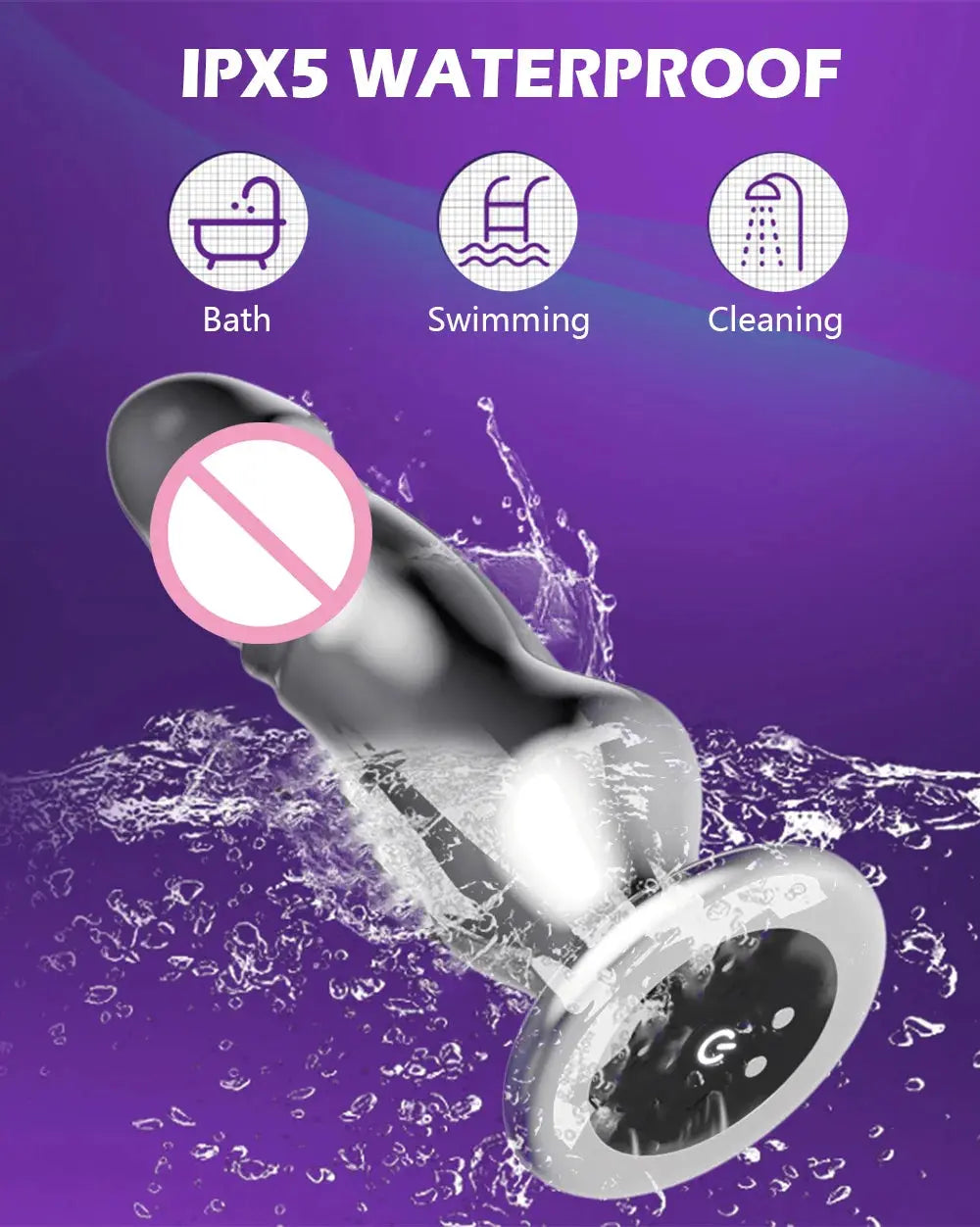 Stainless steel anal and vibrating dildo sex toy with remote control, designed for adult female pleasure and penetration.