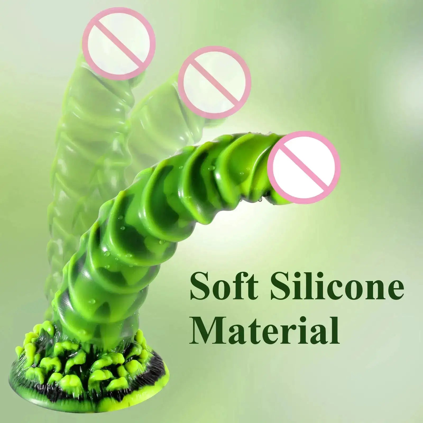 Realistic Dildo for Women Silicone Green Dildo with Strong Suction Cup Hands-Free Play for Adult Sex Toy Shop Masturbator G Spot by Dropshipman