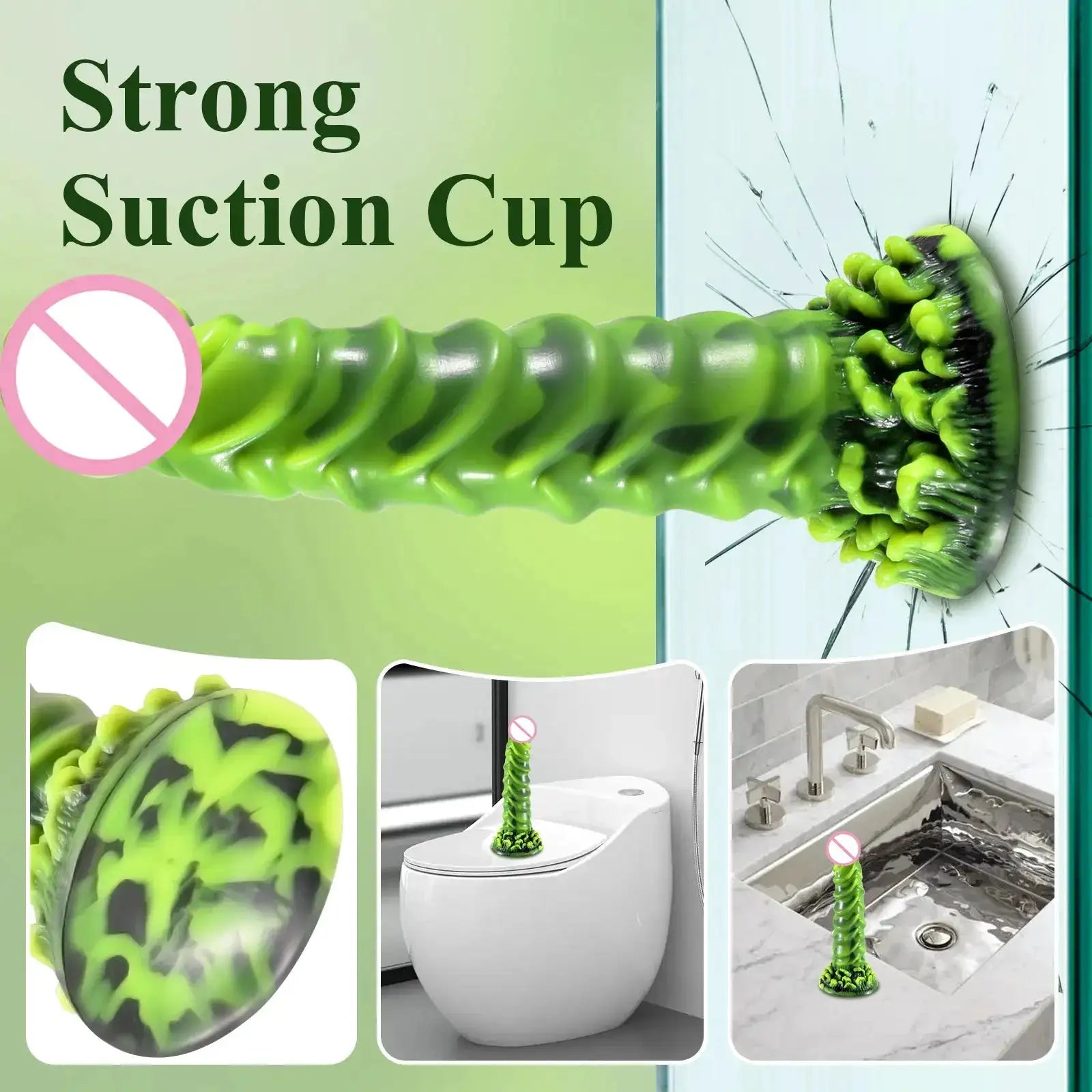 Realistic Dildo for Women Silicone Green Dildo with Strong Suction Cup Hands-Free Play for Adult Sex Toy Shop Masturbator G Spot by Dropshipman