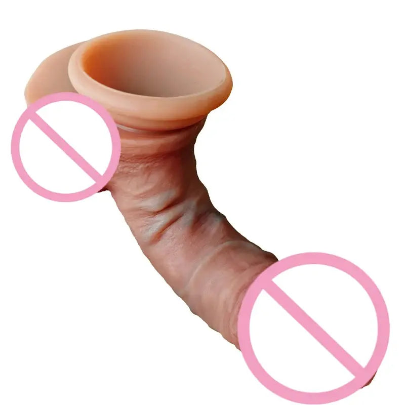 Realistic dildo with vein detailing and suction cup, unisex adult sex toy by SHOPEZRA L.L.C., suitable for all scenarios.