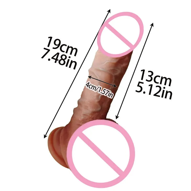 Realistic dildo with detailed veins and powerful suction cup, unisex adult toy from SHOPEZRA L.L.C.
