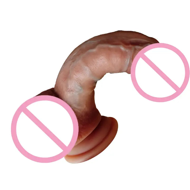 Realistic dildo with vein detail and strong suction cup, unisex adult sex toy, made by SHOPEZRA L.L.C.