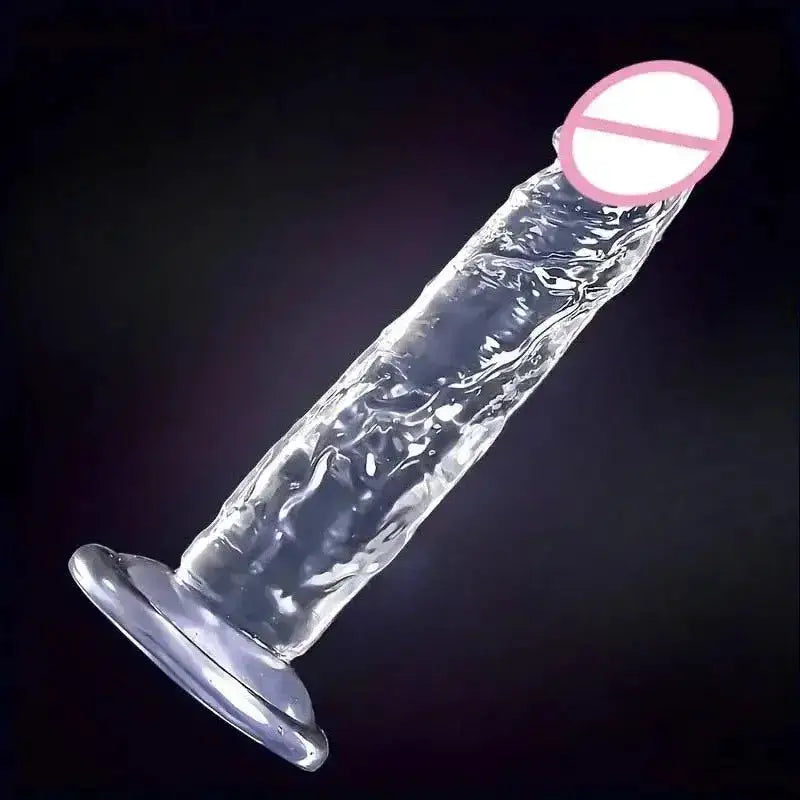 Transparent soft jelly dildo realistic sex toy inserted into vagina, elongated large penis, huge adult eroticism, Dick woman by Dropshipman