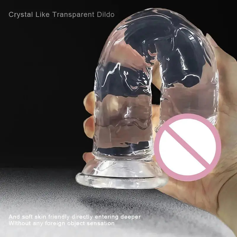 Realistic Suction Cup Dildo Soft Transparent Jelly Penis Sex Toy for Women Solo Lesbian Couples Play by Dropshipman