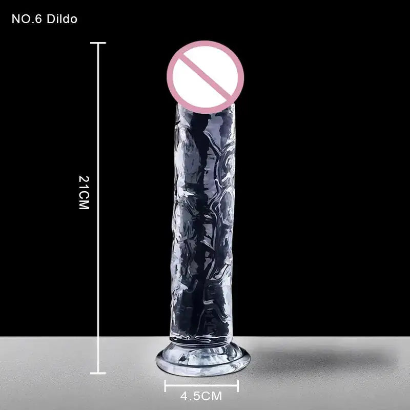 Realistic Suction Cup Dildo Soft Transparent Jelly Penis Sex Toy for Women Solo Lesbian Couples Play by Dropshipman