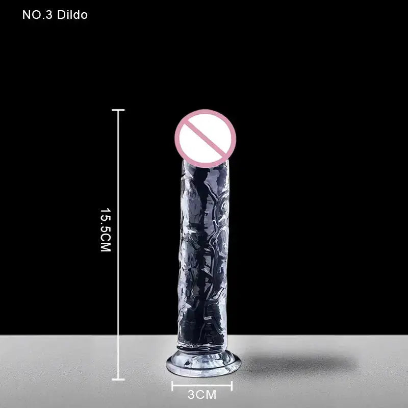 Realistic Suction Cup Dildo Soft Transparent Jelly Penis Sex Toy for Women Solo Lesbian Couples Play by Dropshipman