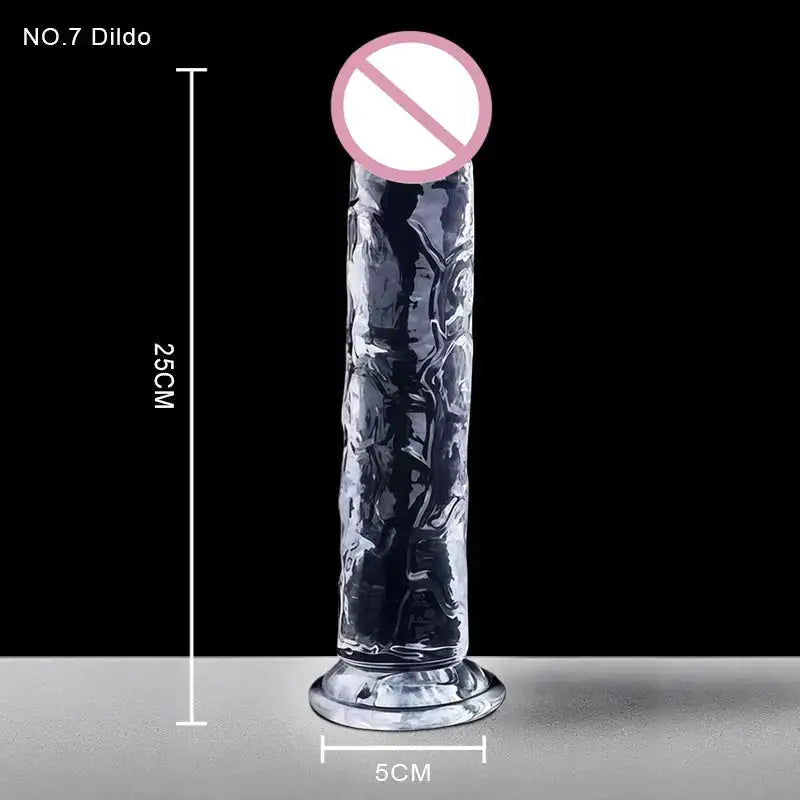 Realistic Suction Cup Dildo Soft Transparent Jelly Penis Sex Toy for Women Solo Lesbian Couples Play by Dropshipman