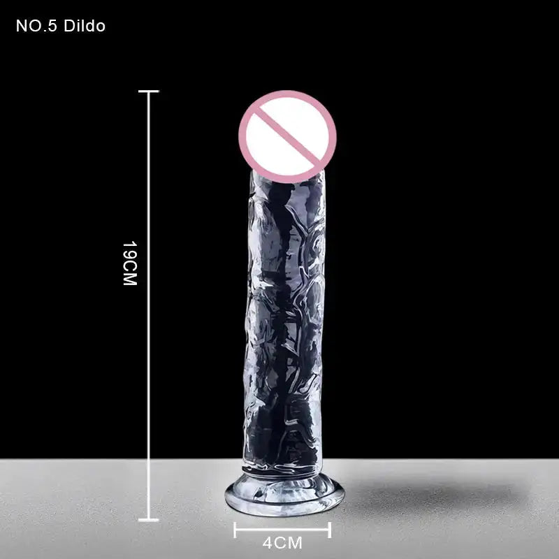 Realistic Suction Cup Dildo Soft Transparent Jelly Penis Sex Toy for Women Solo Lesbian Couples Play by Dropshipman