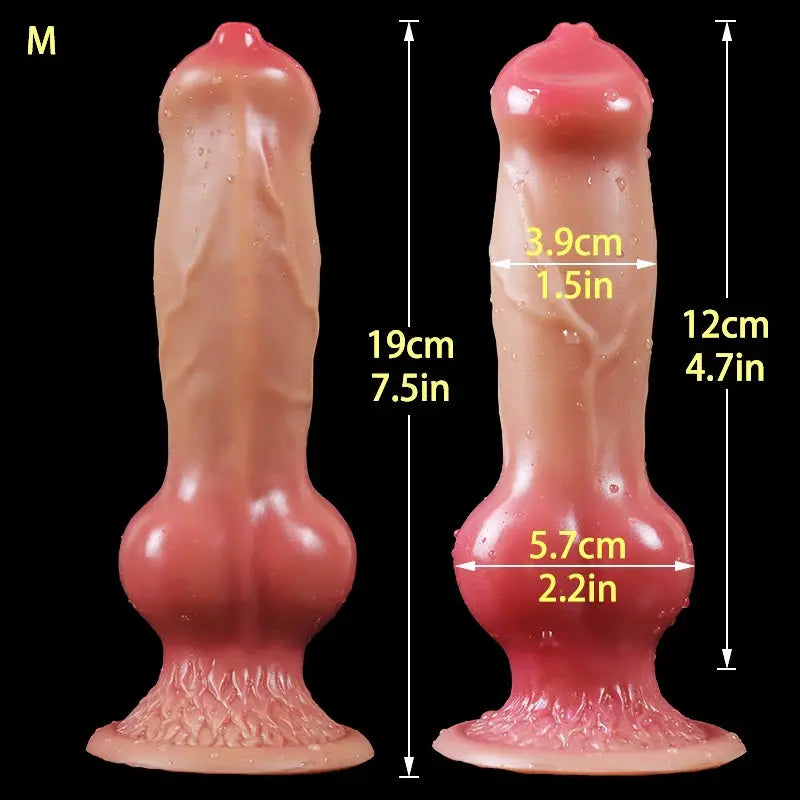 Realistic dog-shaped dildo with suction cup, large size, detailed animal design, for adult use, manufactured by SHOPEZRA L.L.C.