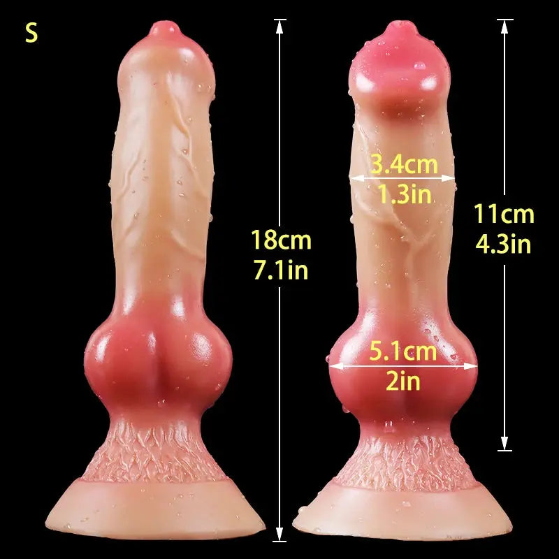 Realistic dog-shaped dildo with suction cup and large butt plug, adult sex toy from SHOPEZRA L.L.C., designed for men and women.
