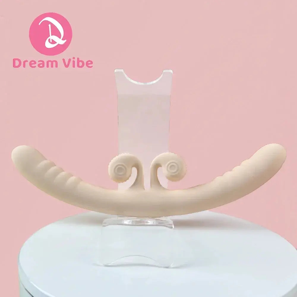 SHOPEZRA L.L.C. 4-motor double dildo vibrator with 10 powerful vibrations, women's pleasure massager, pink silicone sex toy for women